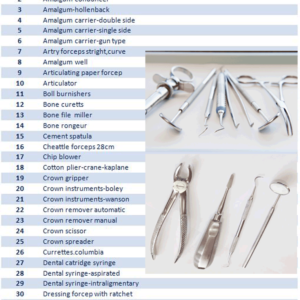 dental instruments names and pictures
